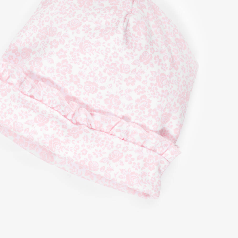 Kissy Kissy-Baby Girls Pink Floral Pima Cotton Country Gardens Hat | Childrensalon