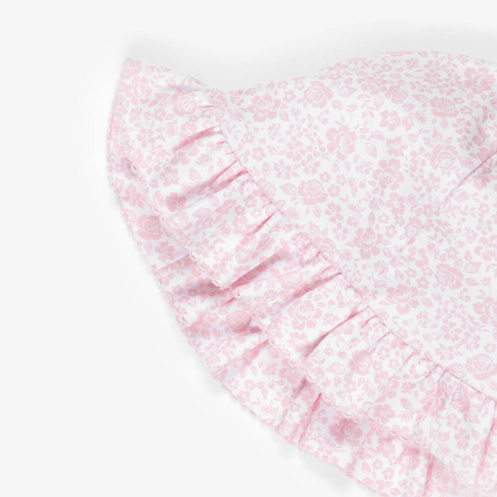 Kissy Kissy-Baby Girls Pink Floral Pima Cotton Country Gardens Sun Hat | Childrensalon