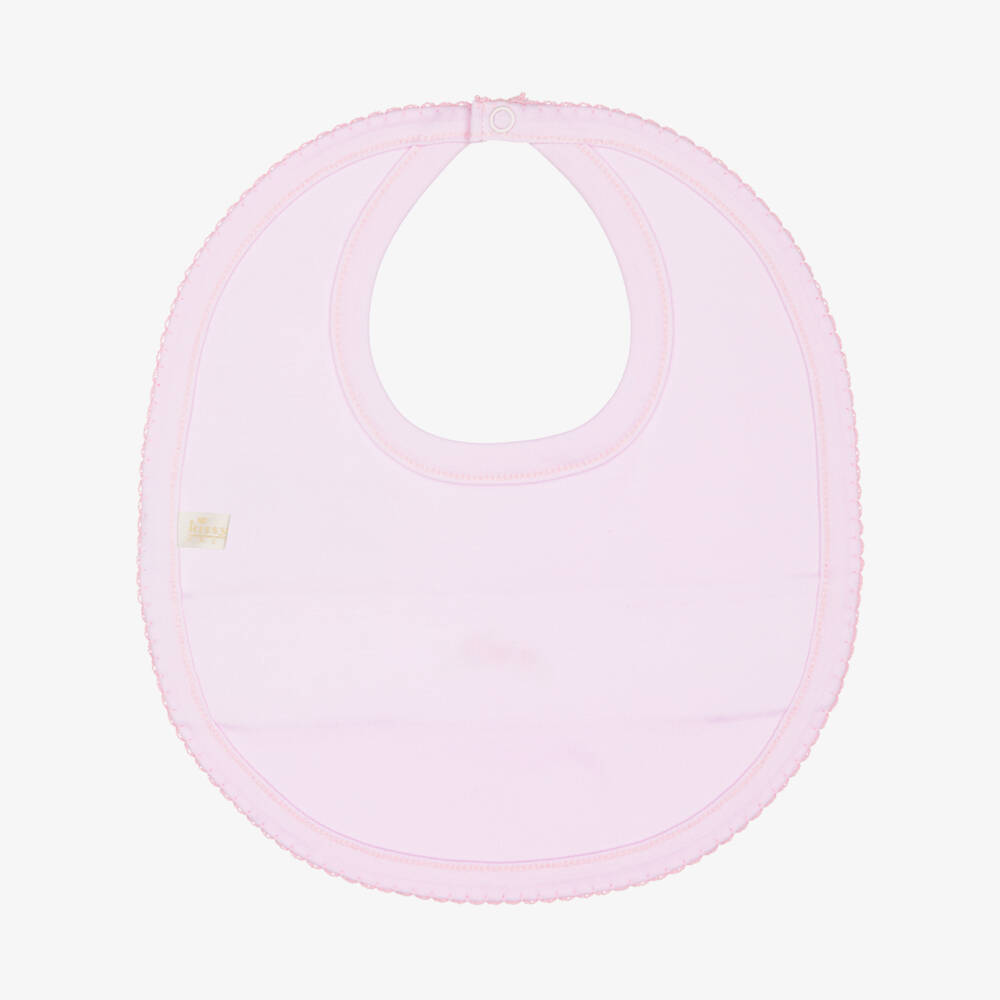Kissy Kissy-Baby Girls Pink Hand-Smocked Bib in Pima Cotton | Childrensalon