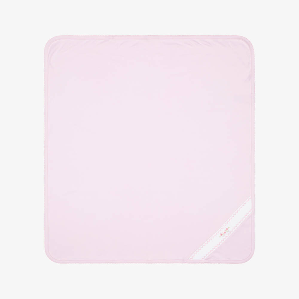 Kissy Kissy-Baby Girls Pink Hand-Smocked Blanket in Pima Cotton (75cm) | Childrensalon