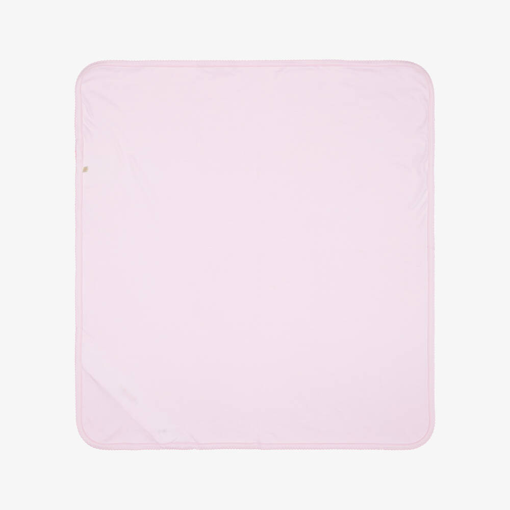 Kissy Kissy-Baby Girls Pink Hand-Smocked Blanket in Pima Cotton (75cm) | Childrensalon