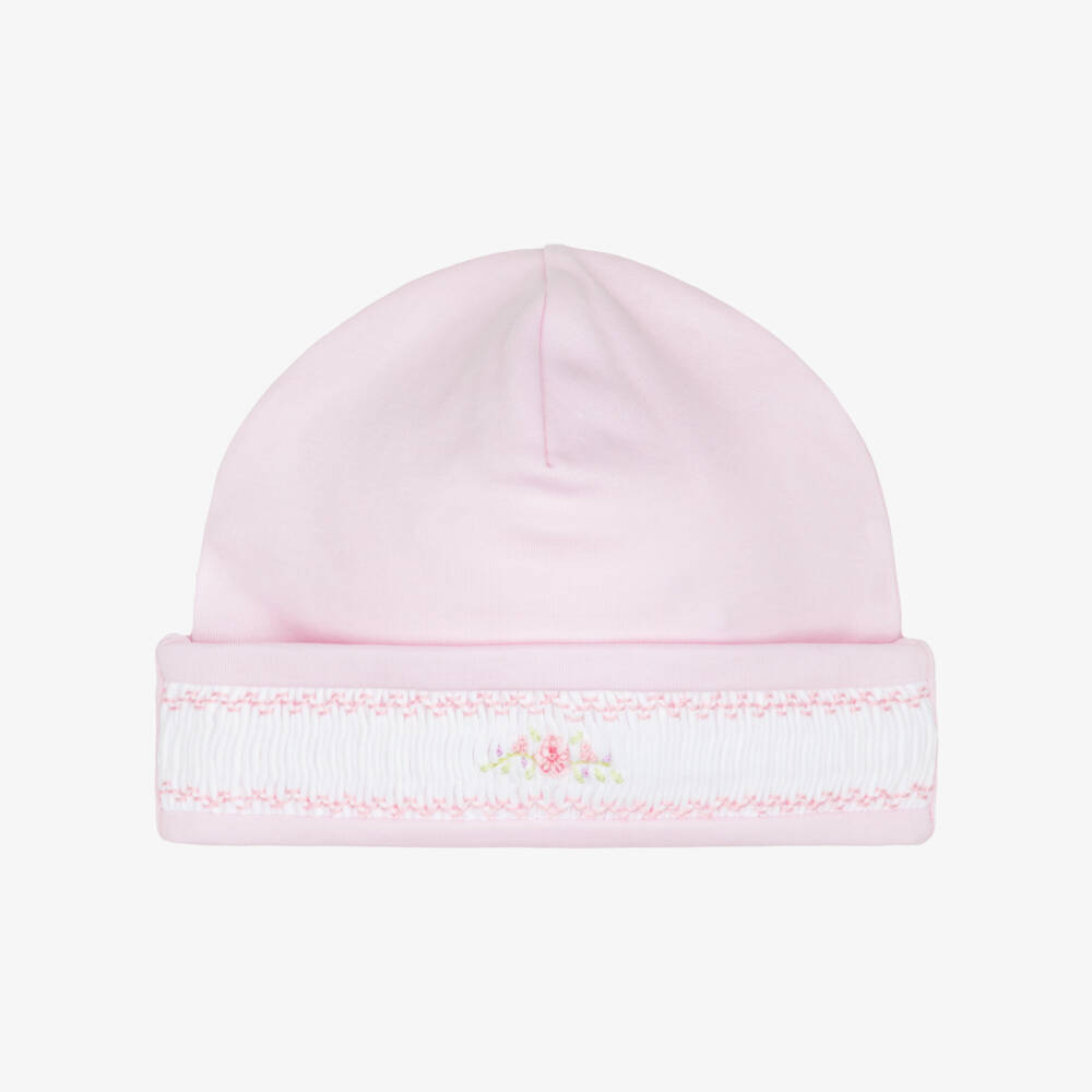 Kissy Kissy-Baby Girls Pink Hand-Smocked Hat in Pima Cotton | Childrensalon