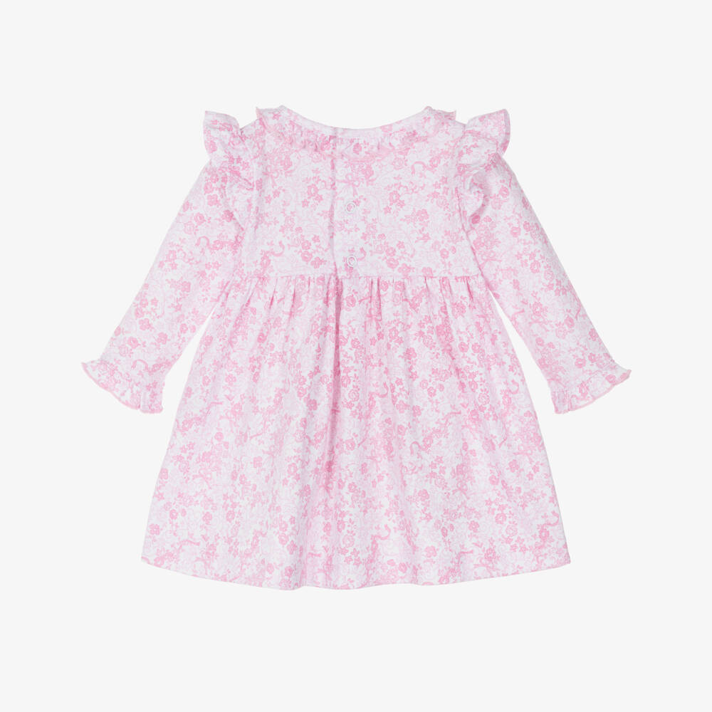 Kissy Kissy-Baby Girls Pink Old English Roses Pima Cotton Dress | Childrensalon