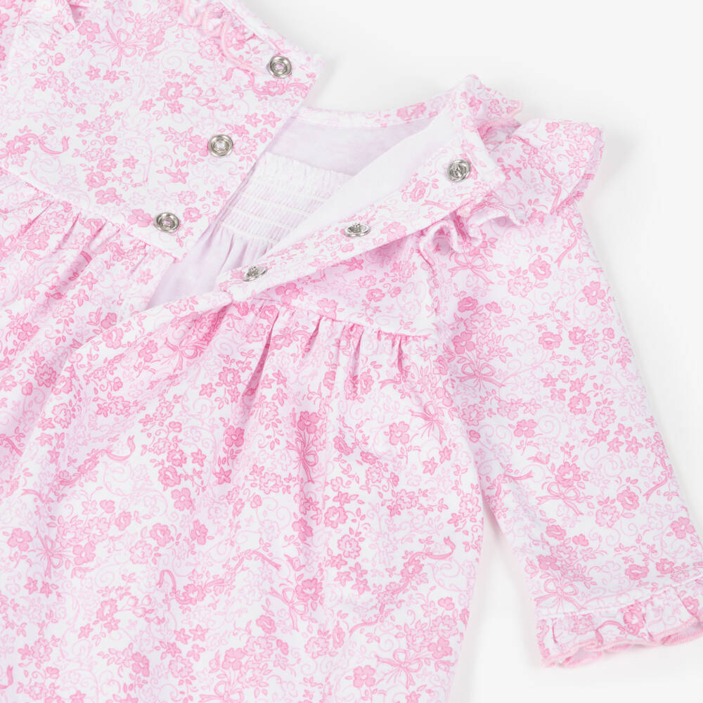 Kissy Kissy-Baby Girls Pink Old English Roses Pima Cotton Dress | Childrensalon