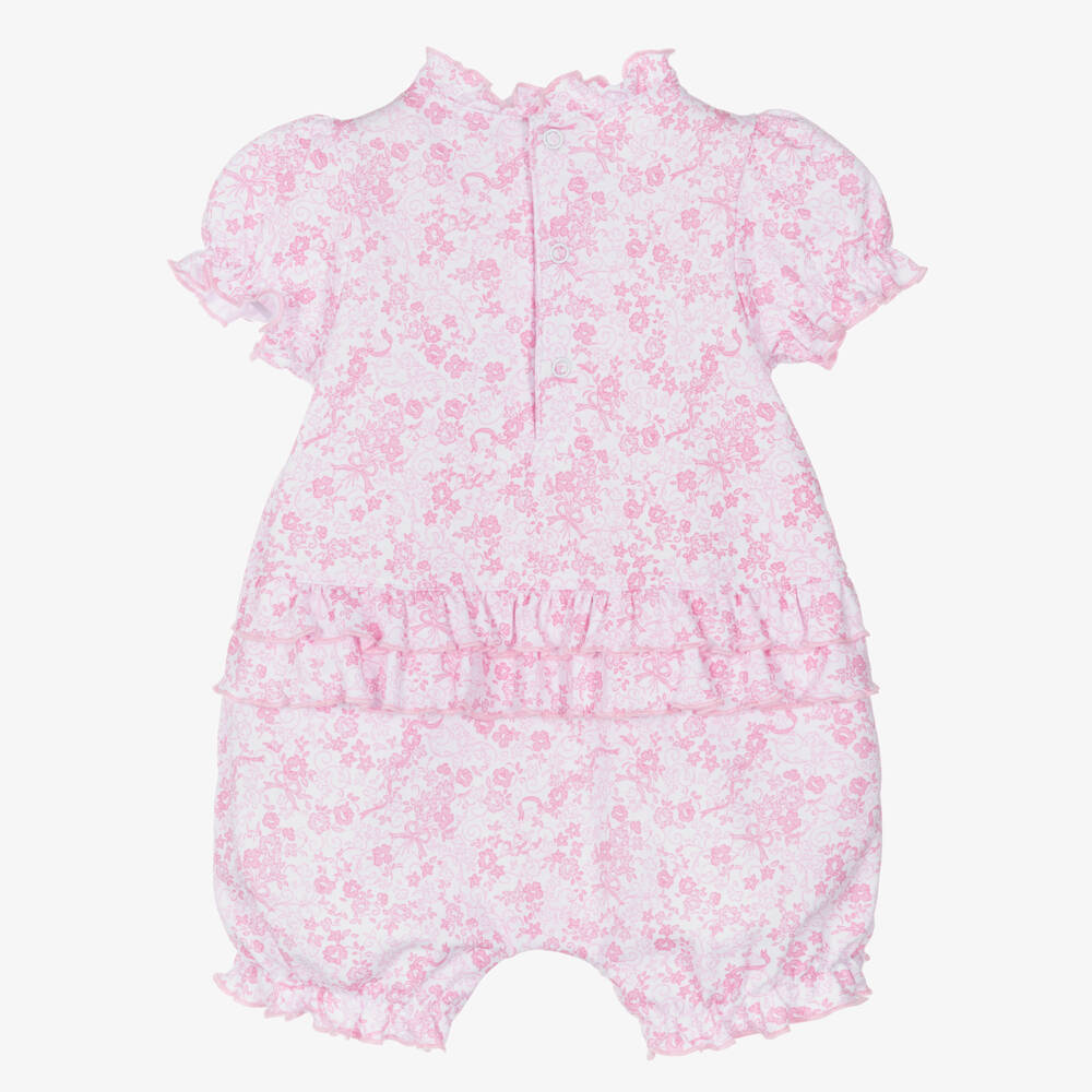 Kissy Kissy-Baby Girls Pink Old English Roses Pima Cotton Shortie | Childrensalon