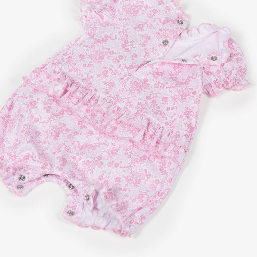 Kissy Kissy-Baby Girls Pink Old English Roses Pima Cotton Shortie | Childrensalon