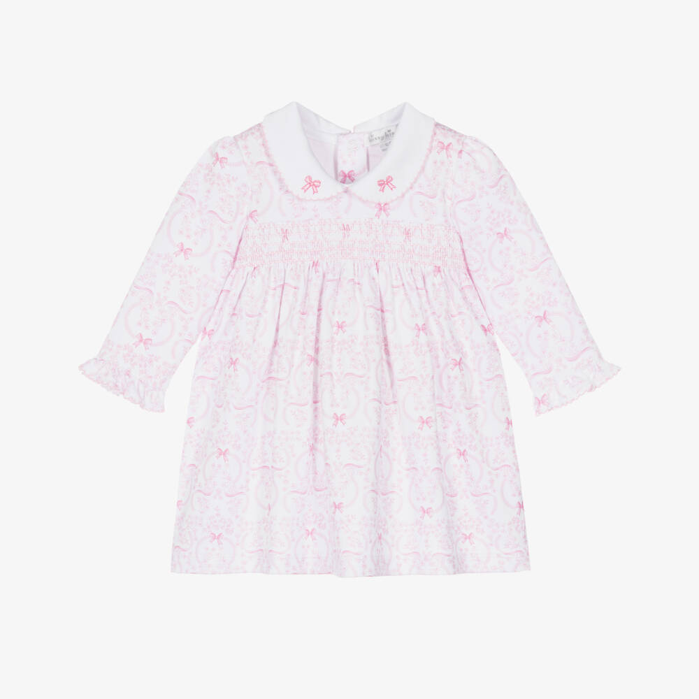 Kissy Kissy-Baby Girls Pink Pima Cotton Blooming Bows Dress | Childrensalon