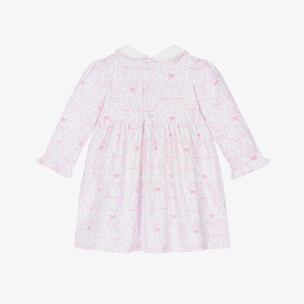 Kissy Kissy-Baby Girls Pink Pima Cotton Blooming Bows Dress | Childrensalon