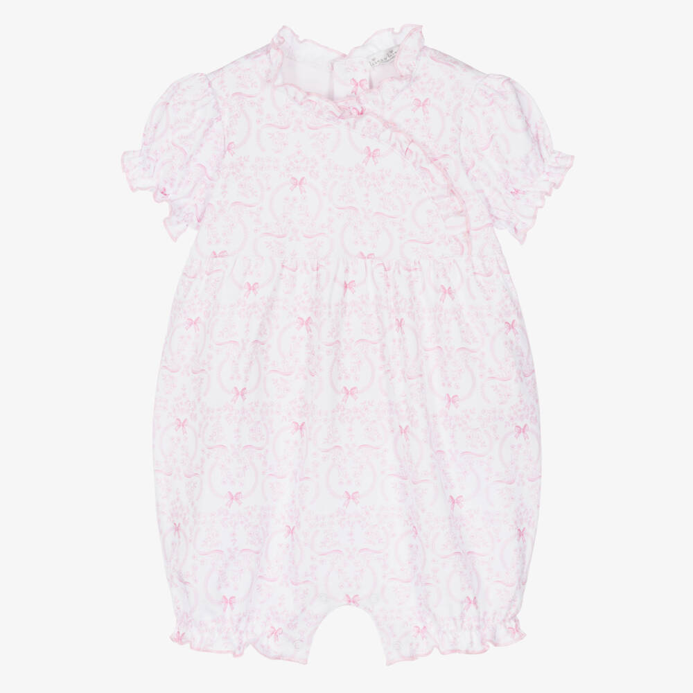 Kissy Kissy-Baby Girls Pink Pima Cotton Blooming Bows Shortie | Childrensalon