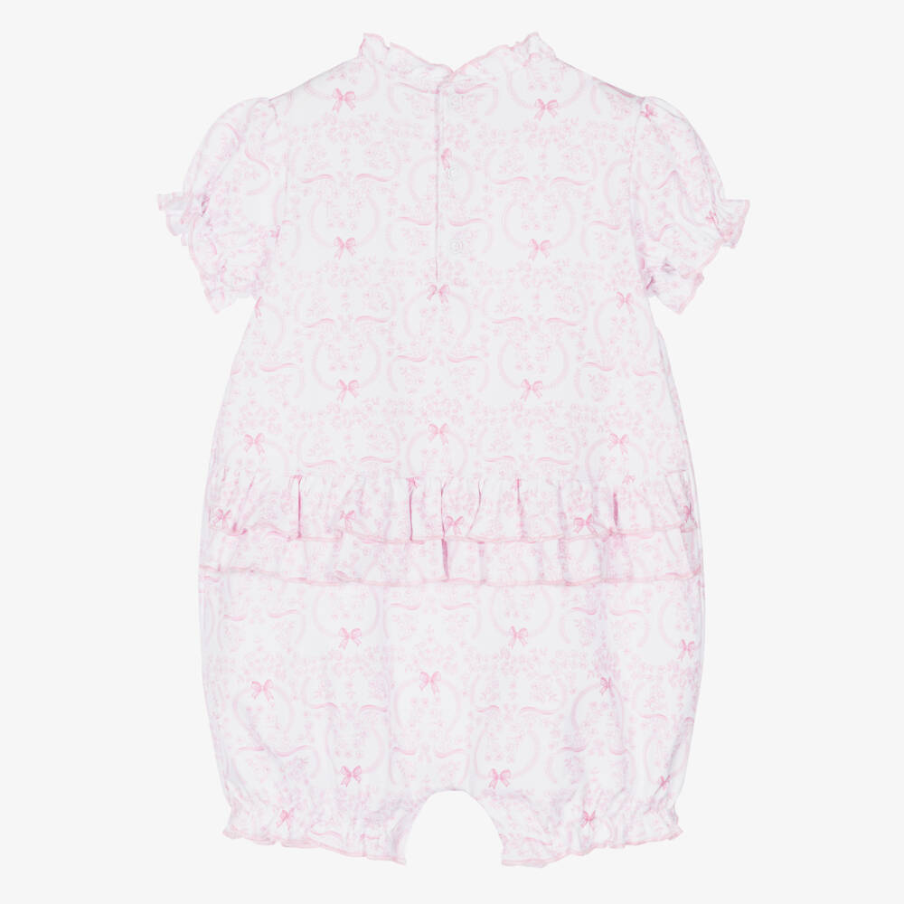 Kissy Kissy-Baby Girls Pink Pima Cotton Blooming Bows Shortie | Childrensalon
