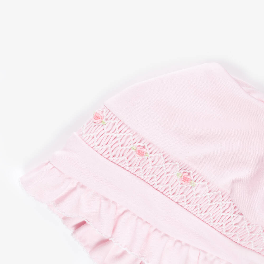 Kissy Kissy-Baby Girls Pink Pima Cotton Summer Bishop Bonnet | Childrensalon