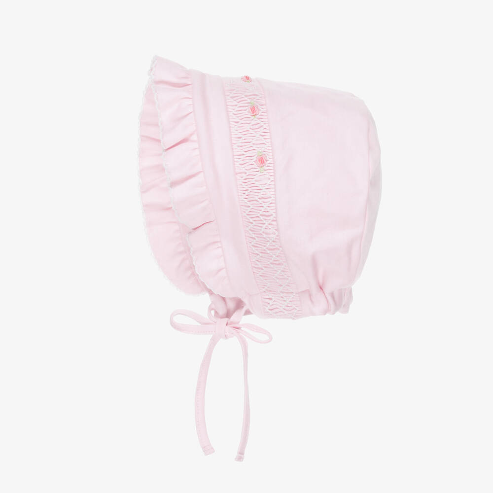 Kissy Kissy-Baby Girls Pink Pima Cotton Summer Bishop Bonnet | Childrensalon
