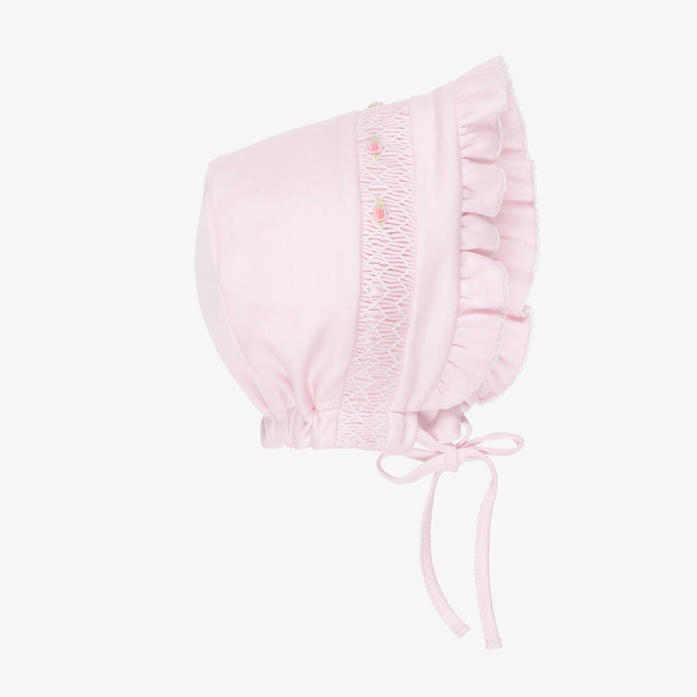 Kissy Kissy-Baby Girls Pink Pima Cotton Summer Bishop Bonnet | Childrensalon