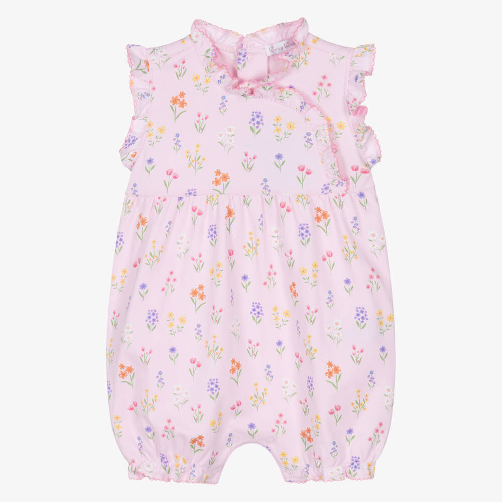 Kissy Kissy-Baby Girls Pink Pima Cotton Summer Wildflowers Shortie | Childrensalon