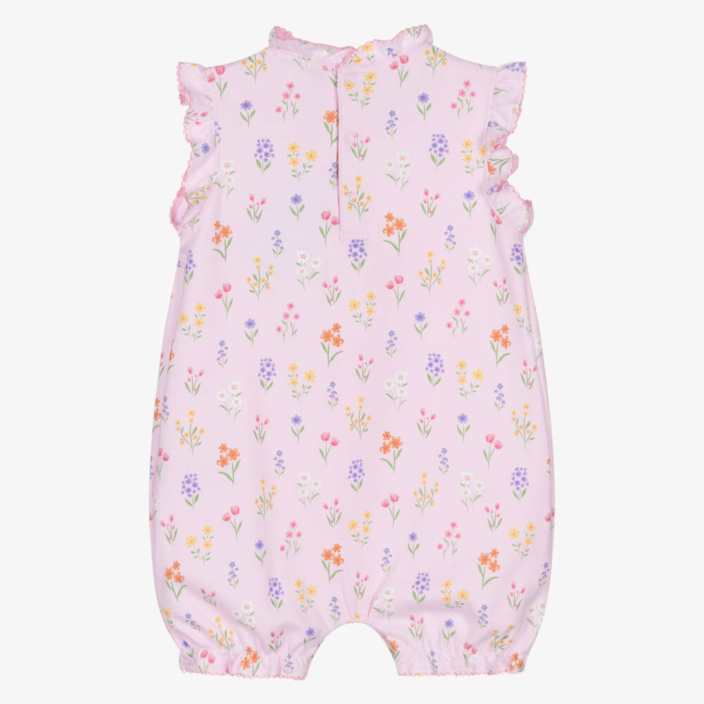 Kissy Kissy-Baby Girls Pink Pima Cotton Summer Wildflowers Shortie | Childrensalon