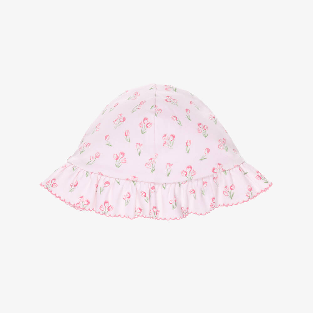 Kissy Kissy-Панама розовая из хлопка пима с тюльпанами для малышек | Childrensalon