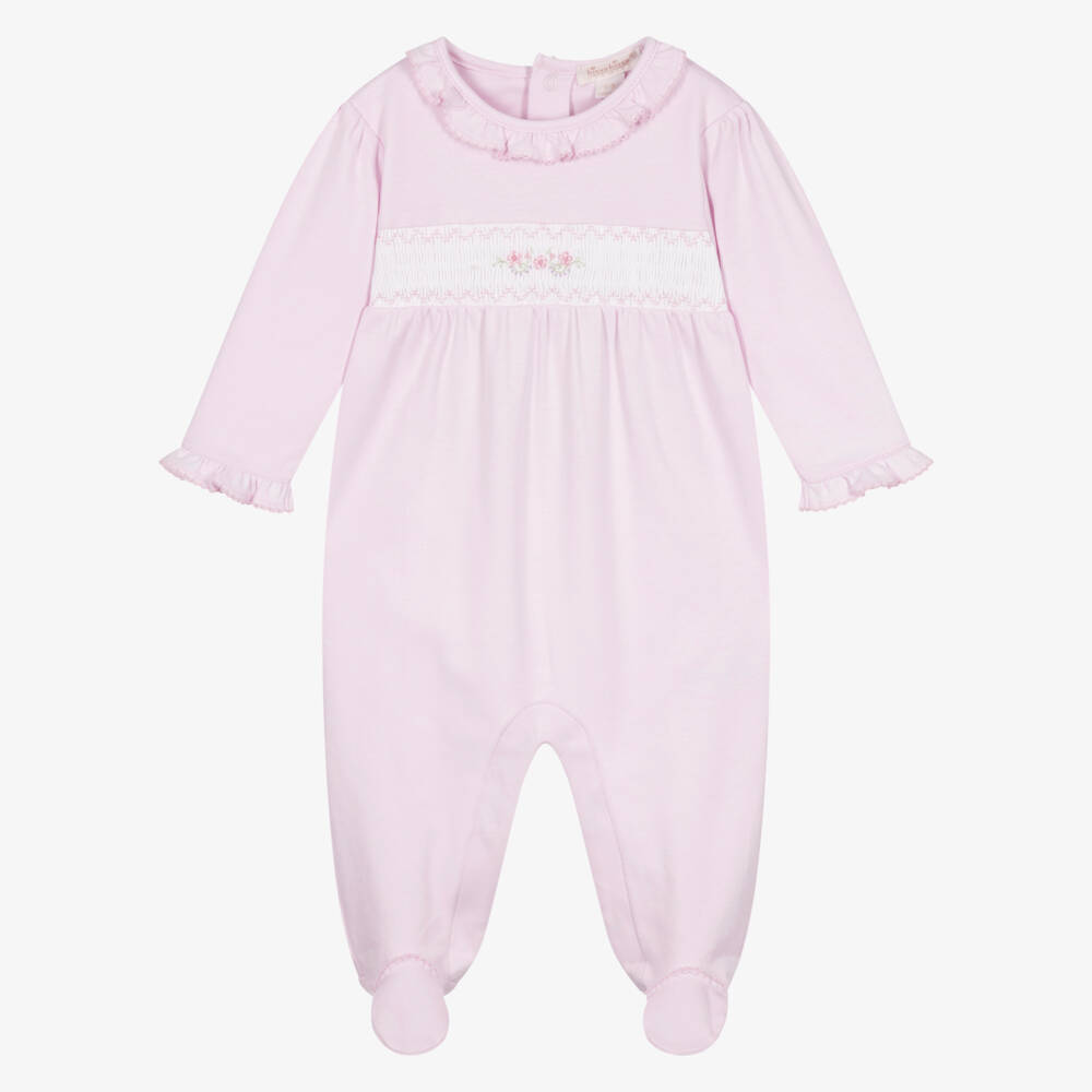 Kissy Kissy-Baby Girls Pink Smocked Fall Medley Babygrow  | Childrensalon