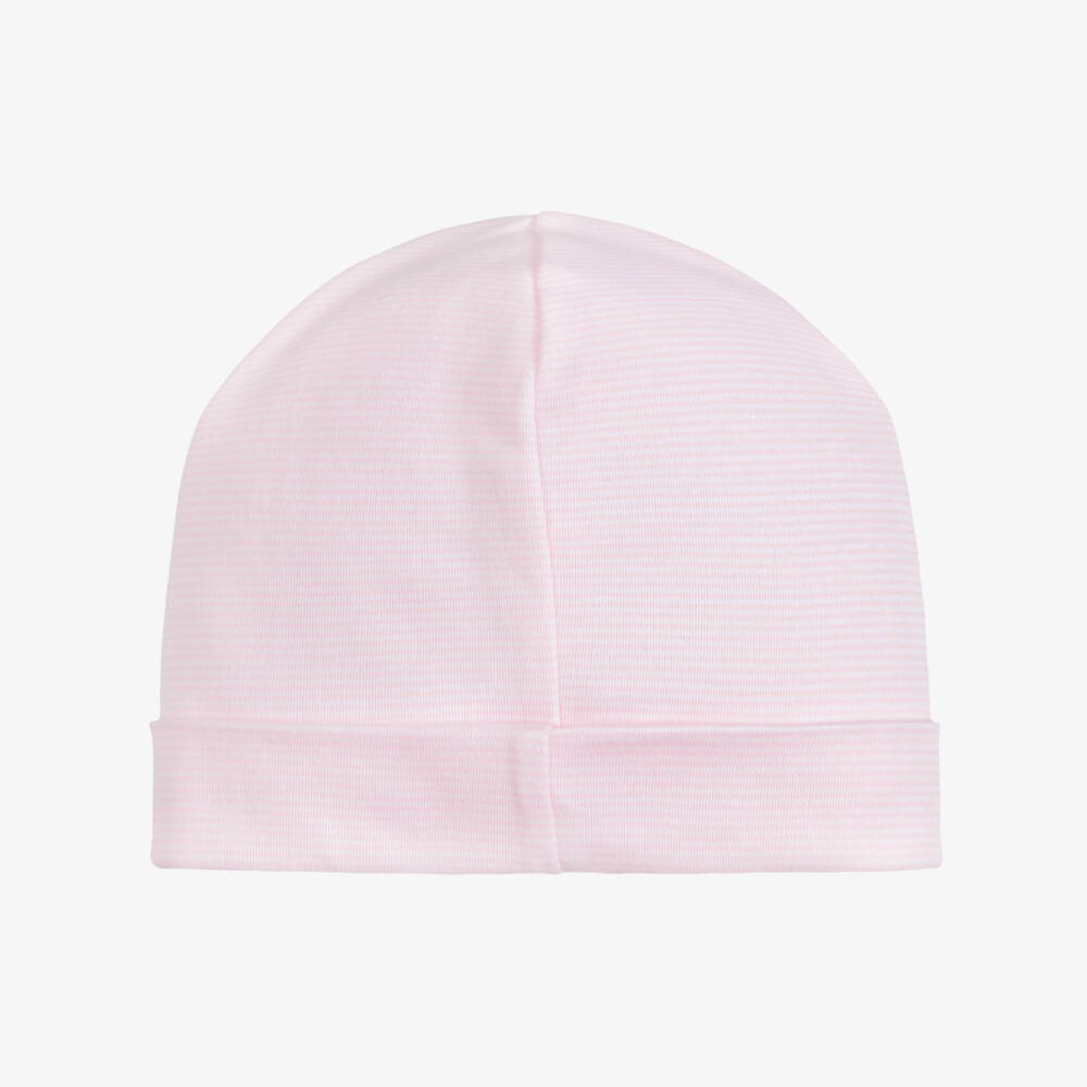 Kissy Kissy-Baby Girls Pink Striped Gingham Rockers Pima Cotton Hat | Childrensalon