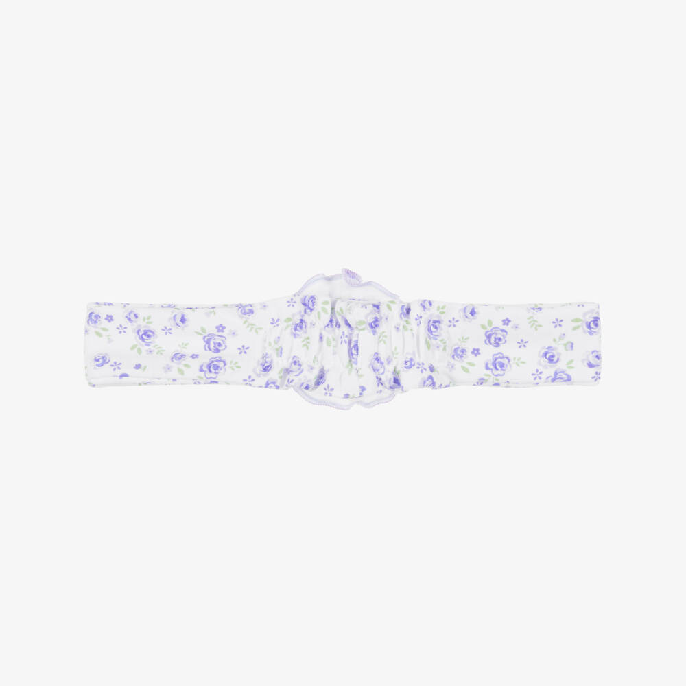 Kissy Kissy-Baby Girls Purple Cottage Roses Pima Cotton Headband | Childrensalon