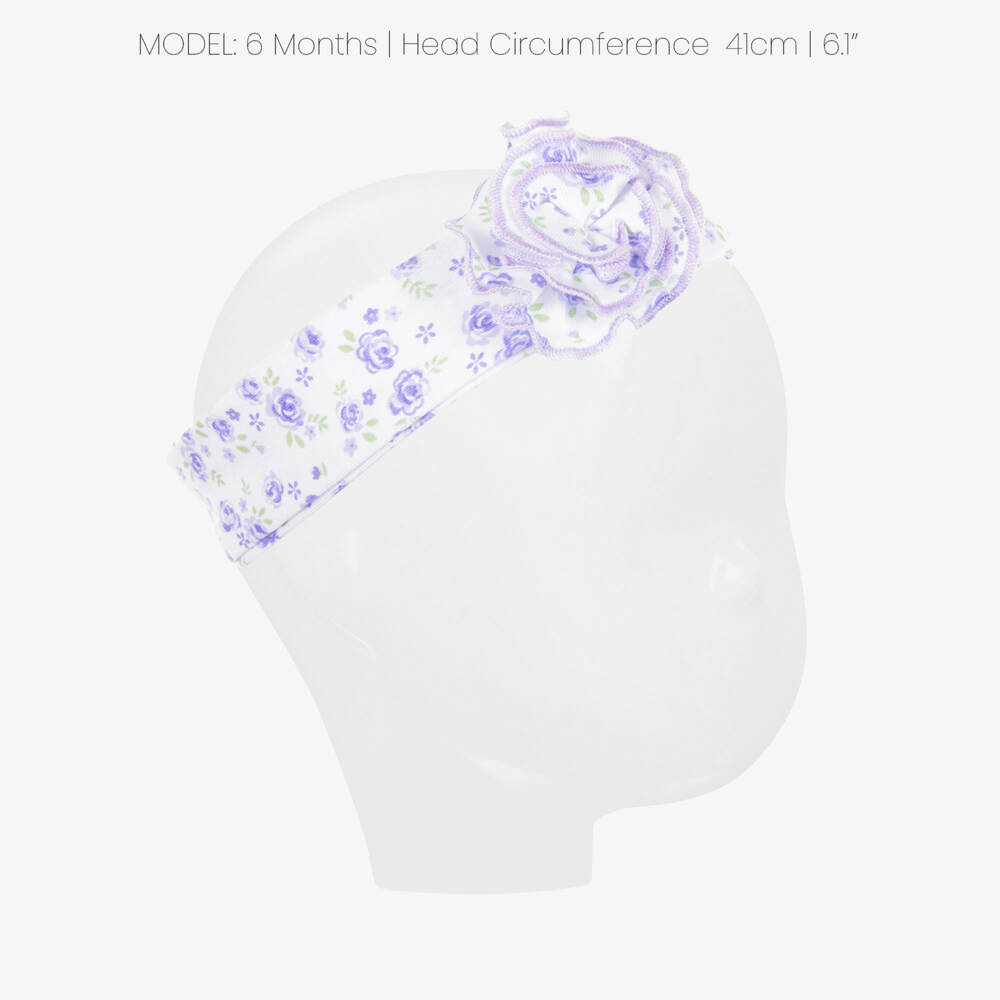 Kissy Kissy-Baby Girls Purple Cottage Roses Pima Cotton Headband | Childrensalon