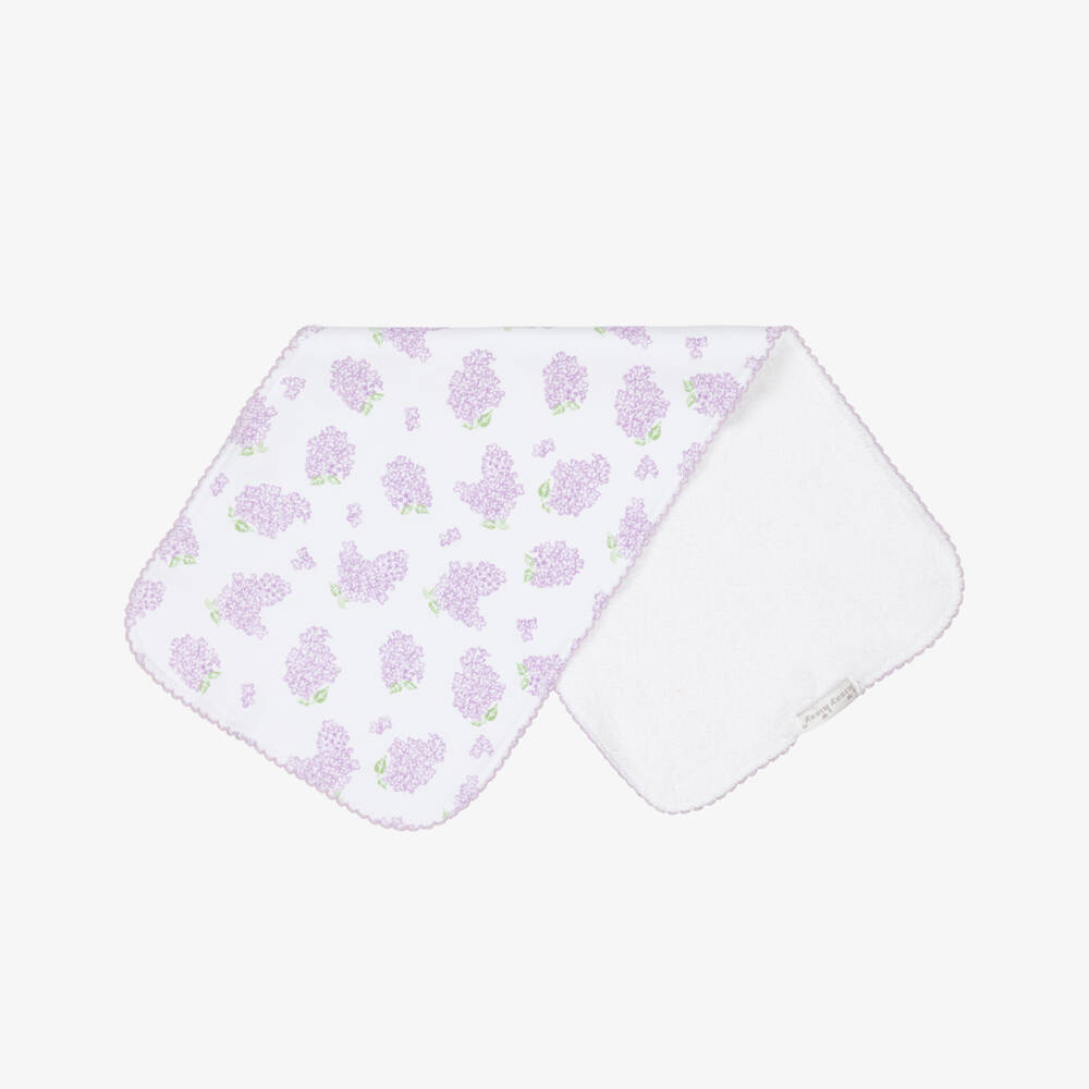 Kissy Kissy-Baby Girls Purple Floral Pima Lilac Love Burp Cloth (48cm) | Childrensalon