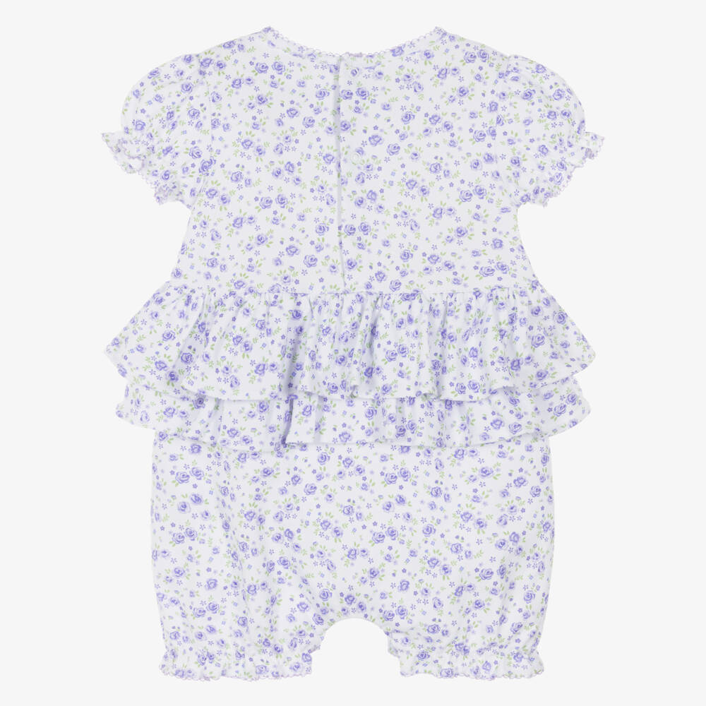 Kissy Kissy-Baby Girls Purple Pima Cotton Cottage Roses Shortie | Childrensalon