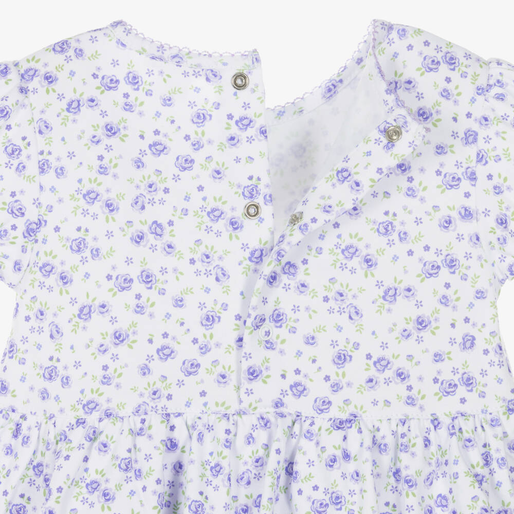 Kissy Kissy-Baby Girls Purple Pima Cotton Cottage Roses Shortie | Childrensalon