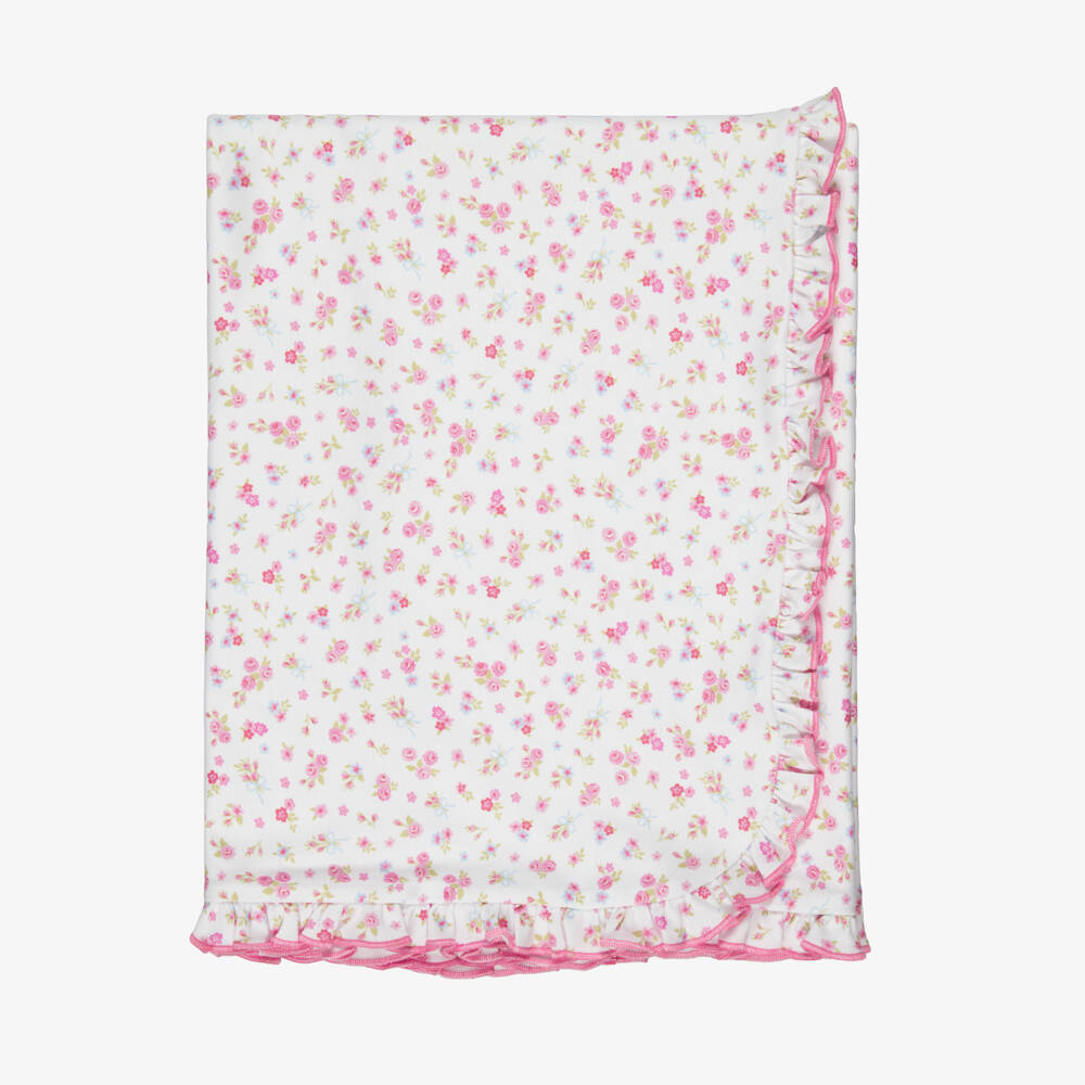 Kissy Kissy-Baby Girls Rose Renaissance Pima Cotton Blanket (73cm) | Childrensalon