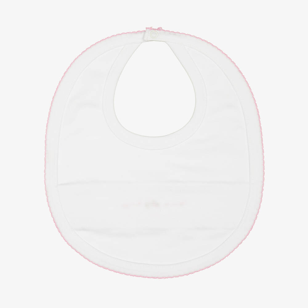 Kissy Kissy-Baby Girls White Hand-Smocked Bib in Pima Cotton | Childrensalon