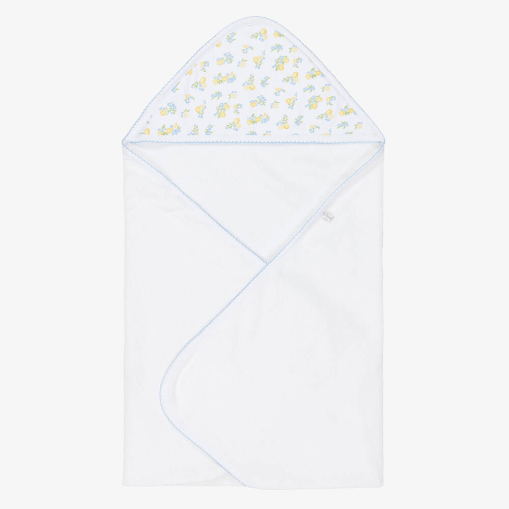 Kissy Kissy-Baby Girls White Lemons Blossoms Hooded Towel & Wash Mitt | Childrensalon