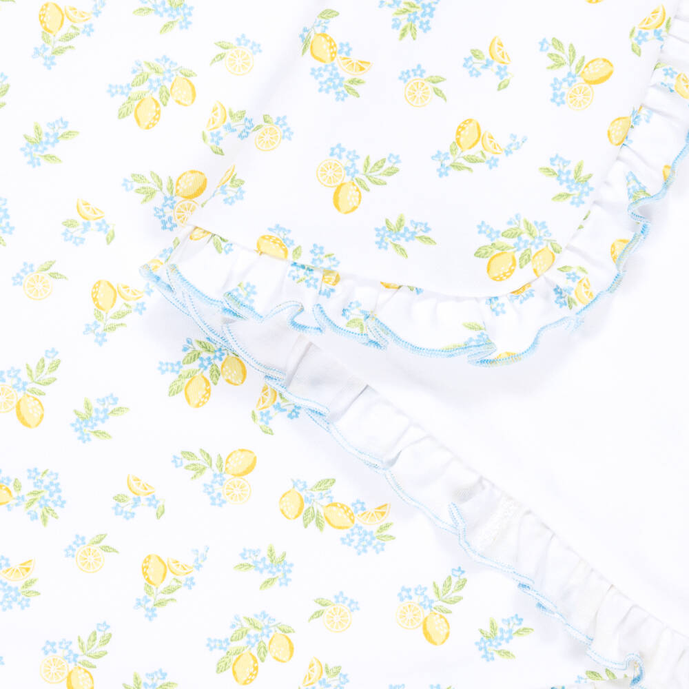 Kissy Kissy-Одеяло белое из пима хлопка с лимонными цветами для малышек (73см) | Childrensalon