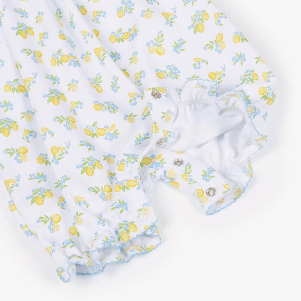 Kissy Kissy-Baby Girls White Pima Cotton Lemon Blossoms Shortie | Childrensalon