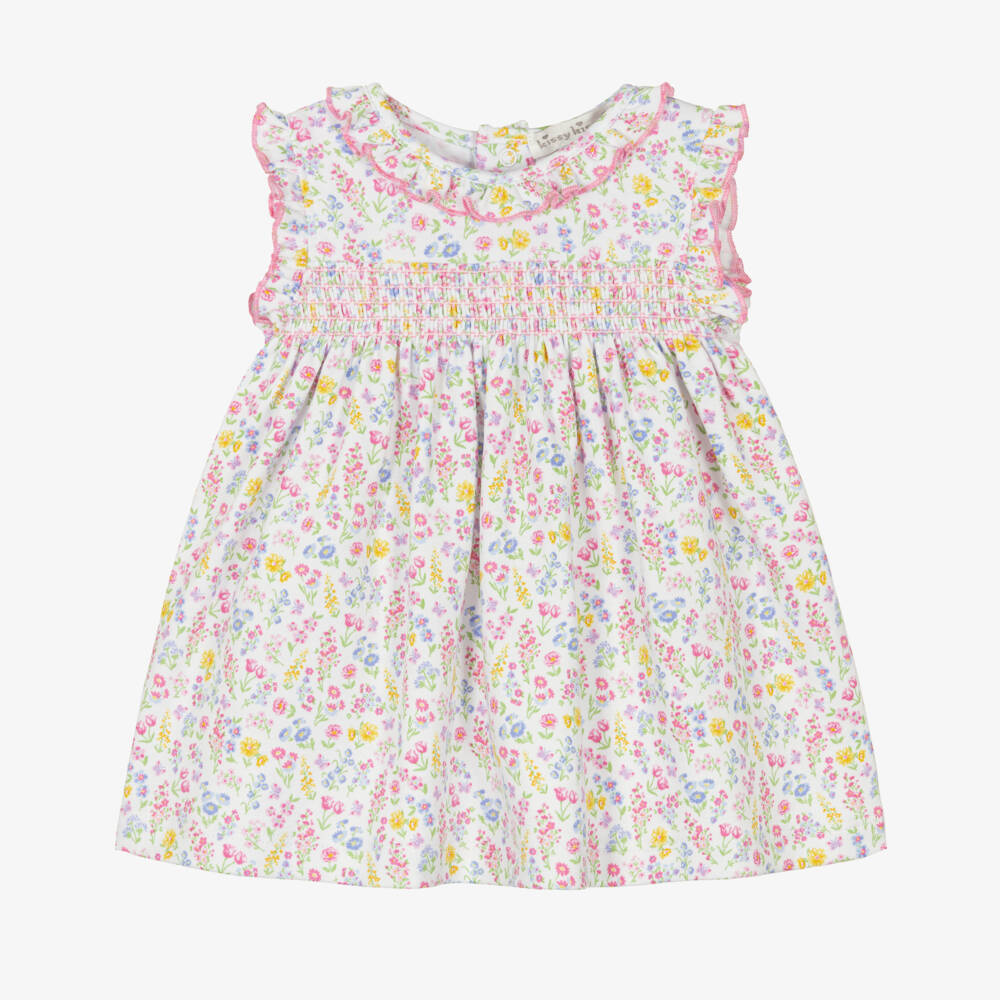 Kissy Kissy-فستان قطن بيما لون أبيض للبنات الرضع | Childrensalon