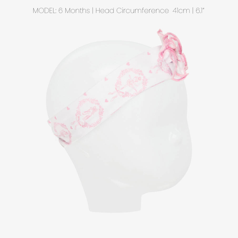 Kissy Kissy-Baby Girls White & Pink Petite Pirouettes Headband | Childrensalon