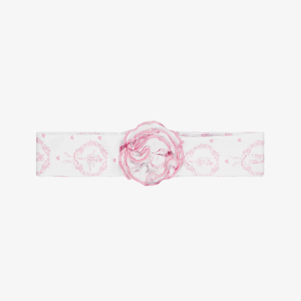Kissy Kissy-Baby Girls White & Pink Petite Pirouettes Headband | Childrensalon