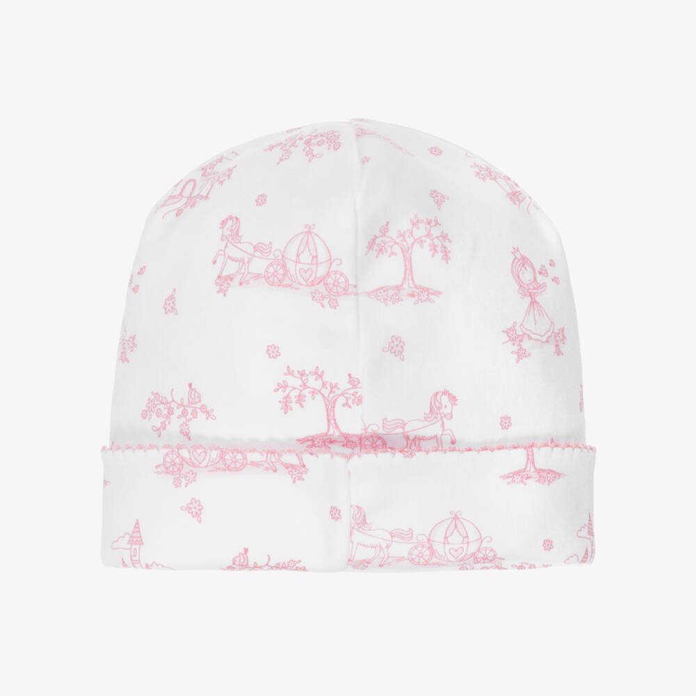 Kissy Kissy-Baby Girls White & Pink Princess Adventures Pima Cotton Hat | Childrensalon