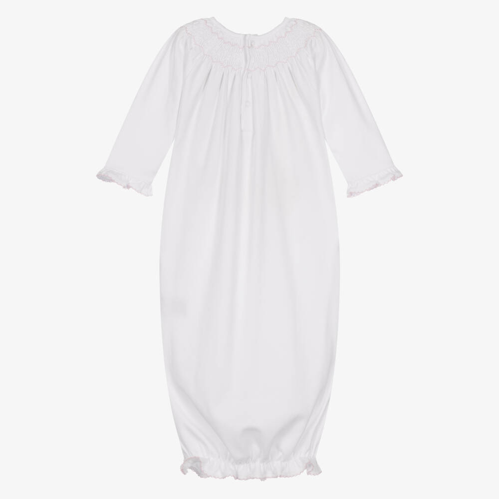 Kissy Kissy-Baby Girls White & Pink Smocked Day Gown | Childrensalon