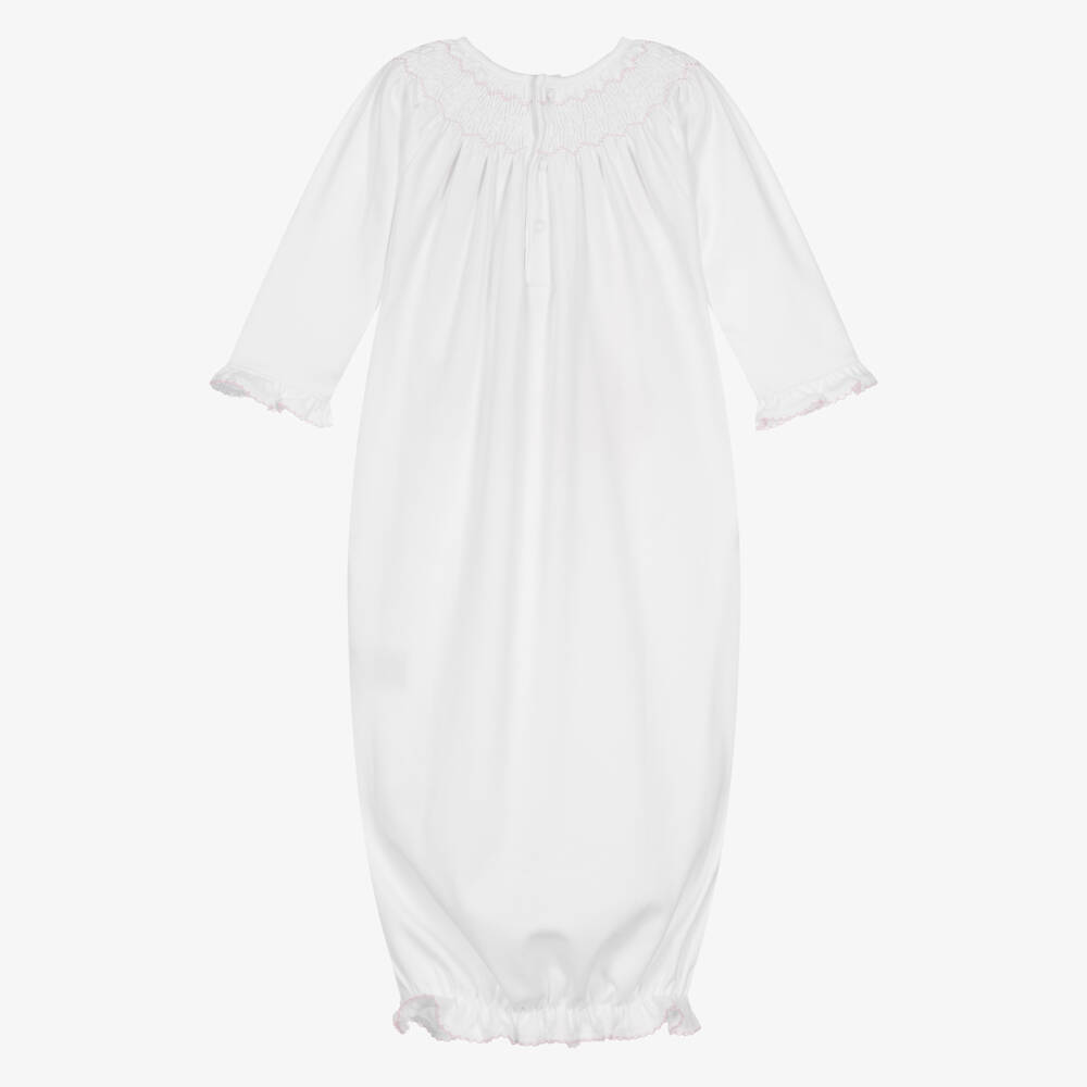 Kissy Kissy-Baby Girls White & Pink Smocked Day Gown | Childrensalon