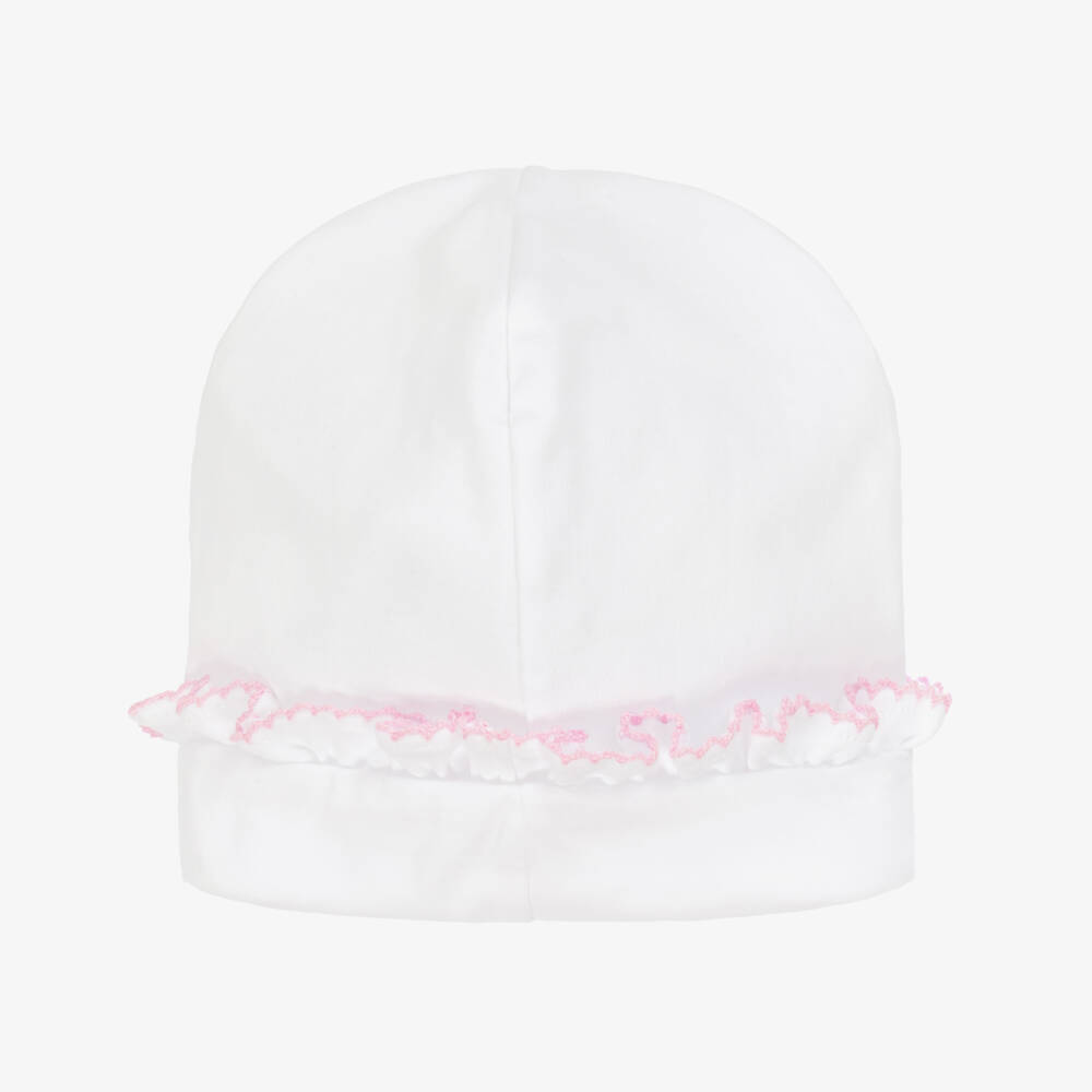 Kissy Kissy-Baby Girls White Rose Blooms Pima Cotton Hat | Childrensalon