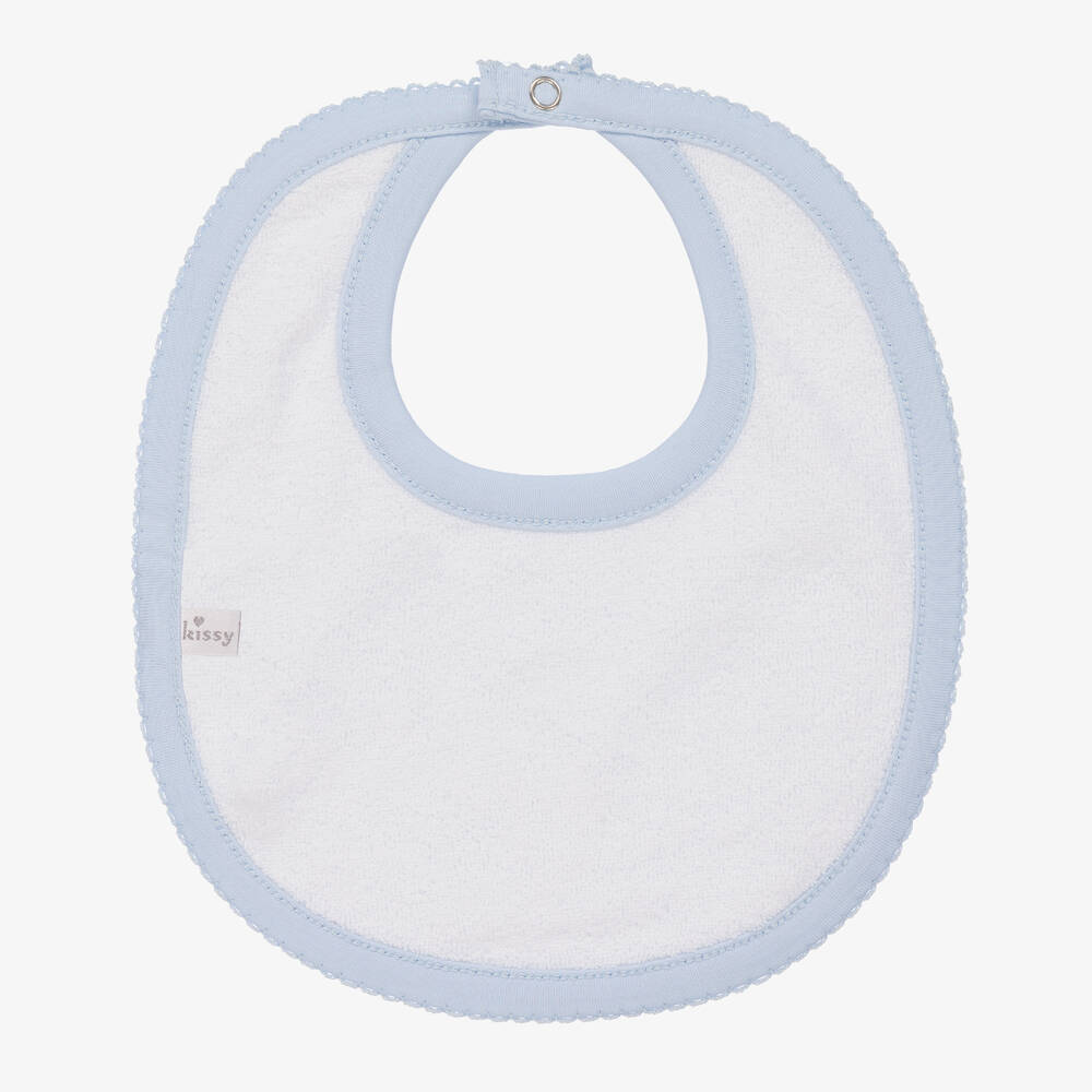 Kissy Kissy-مريلة قطن بيما لون أزرق للمواليد | Childrensalon