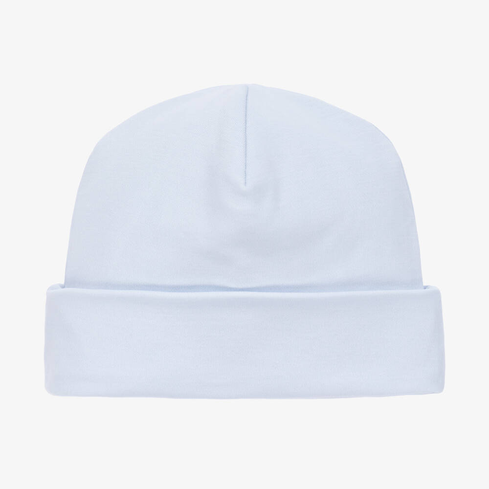 Kissy Kissy-قبعة مطرزة قطن بيما لون أزرق للمواليد | Childrensalon