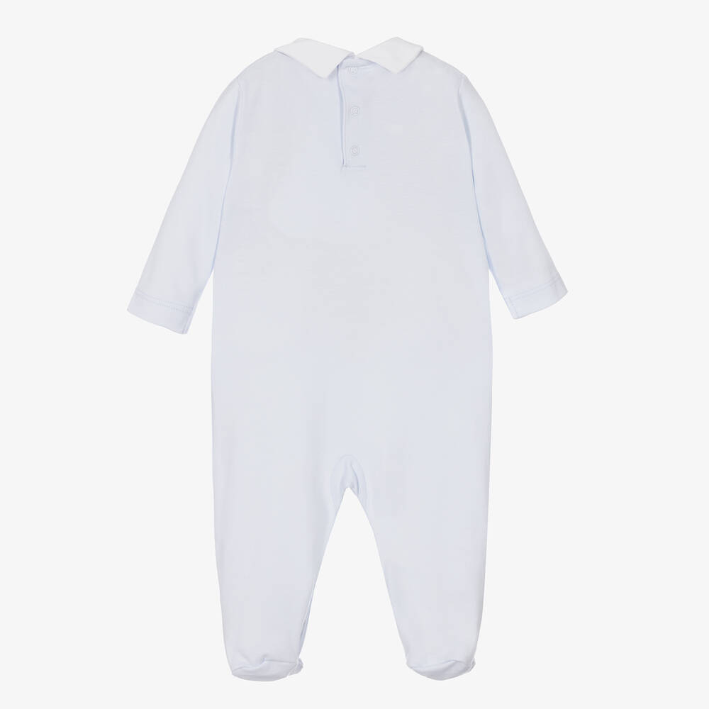 Kissy Kissy-Blue Pima Cotton Babygrow | Childrensalon