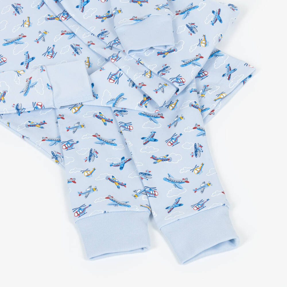 Kissy Kissy-Boys Blue Air Adventures Pima Cotton Pyjamas | Childrensalon