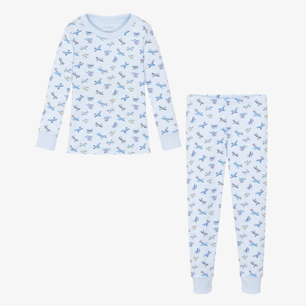 Kissy Kissy-Boys Blue Air Adventures Pima Cotton Pyjamas | Childrensalon