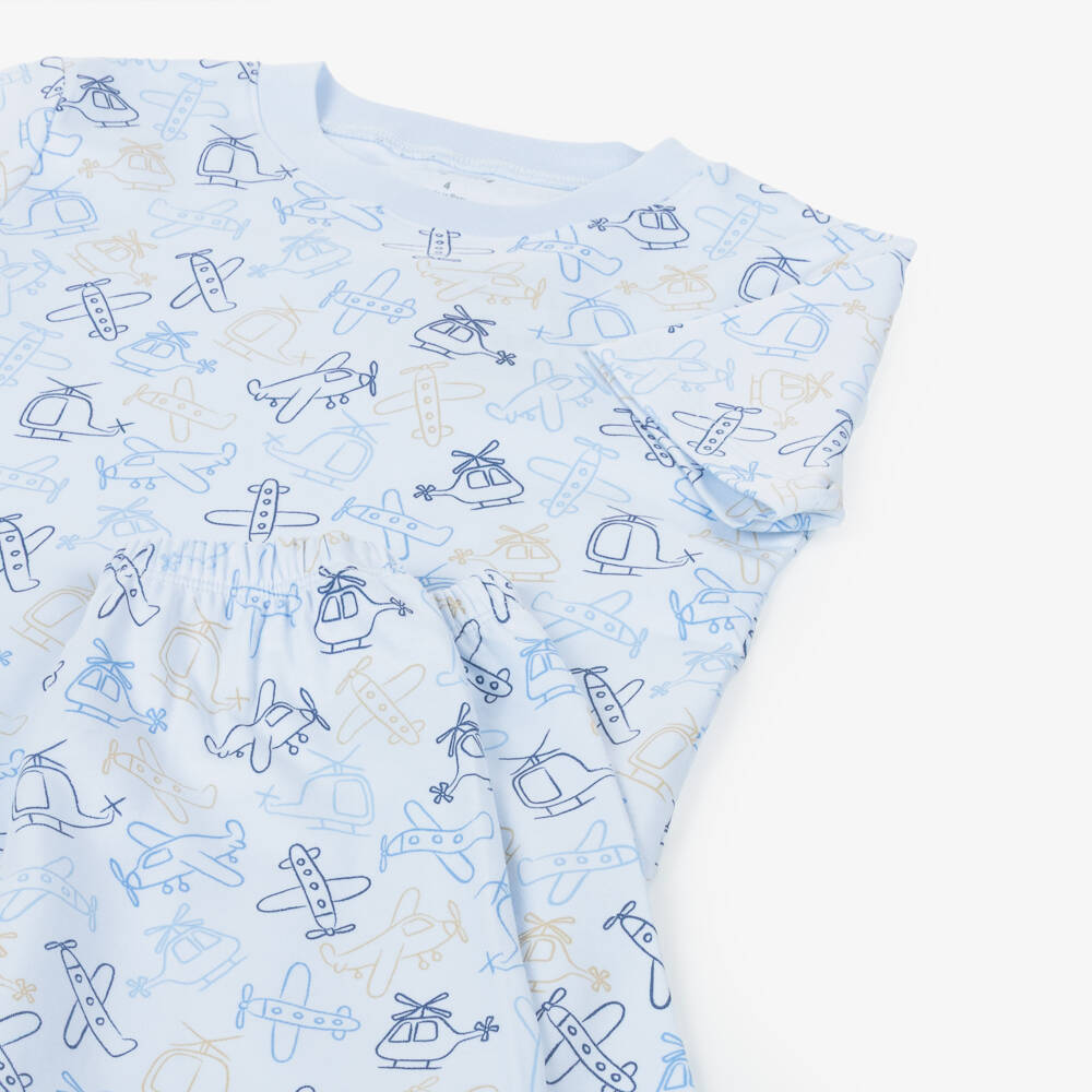 Kissy Kissy-بيجاما قطن بيما لون أزرق للأولاد | Childrensalon