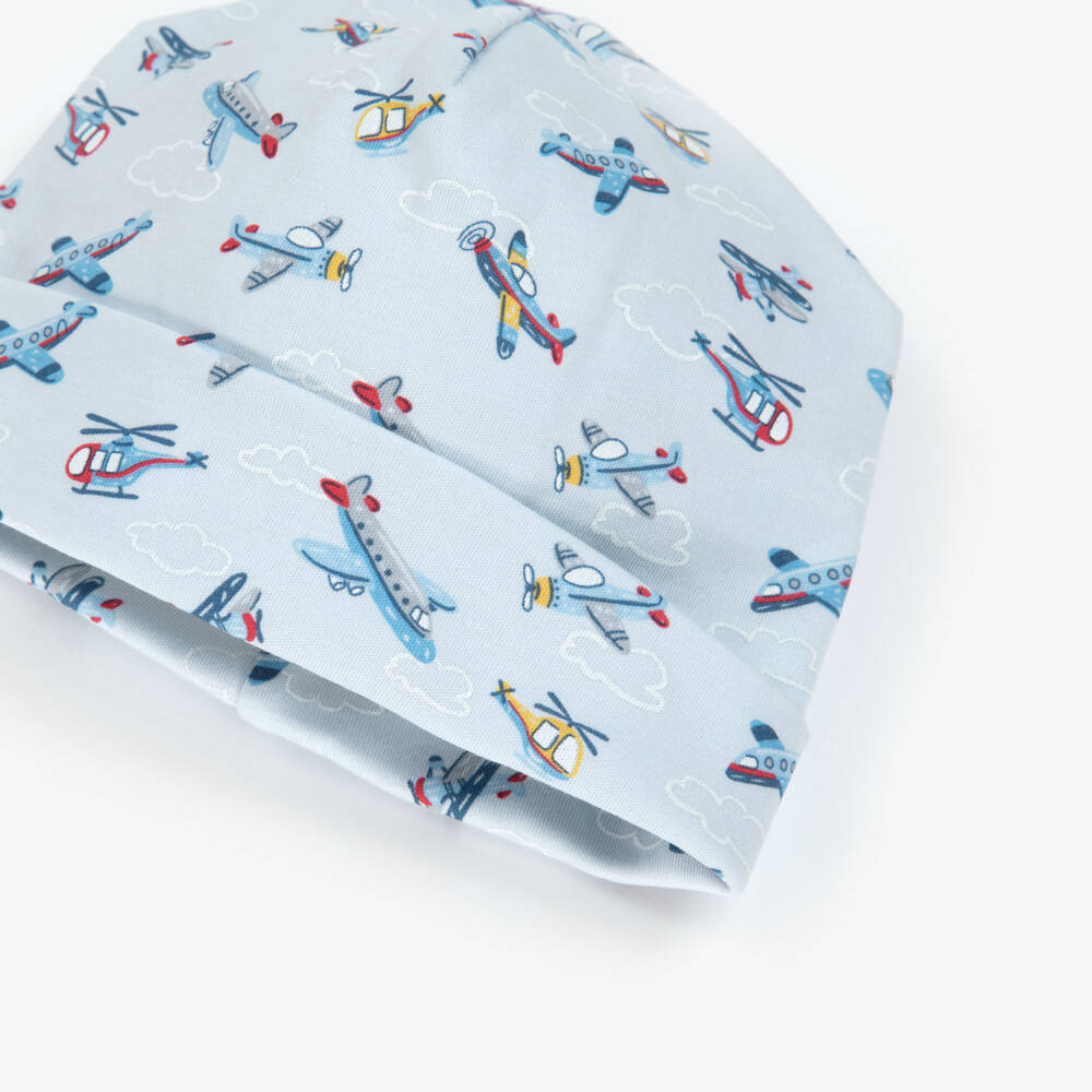 Kissy Kissy-قبعة مغامرات زرقاء للأولاد بطبعة طائرات | Childrensalon