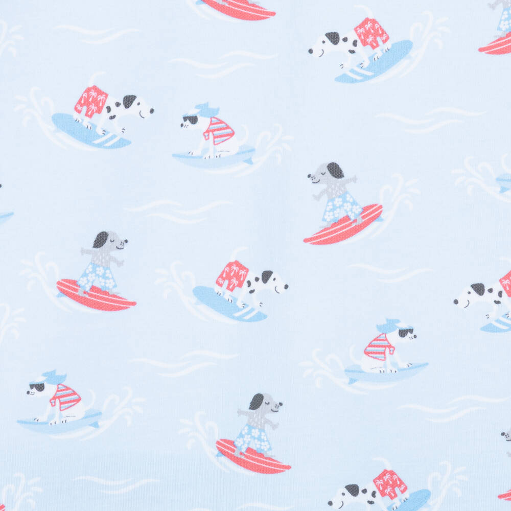 Kissy Kissy-Boys Blue Beach Pups Pima Cotton Pyjamas | Childrensalon