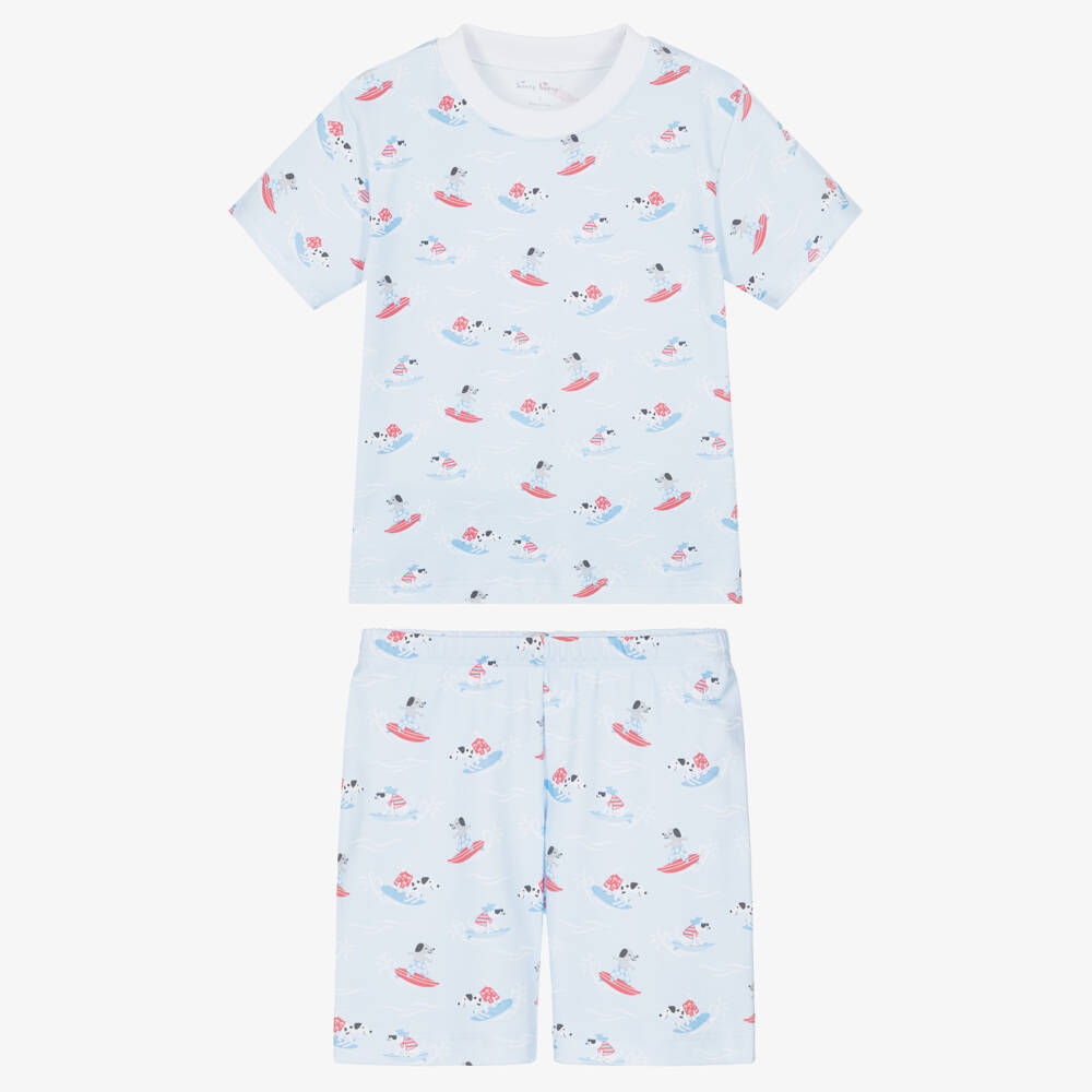 Kissy Kissy-Boys Blue Beach Pups Pima Cotton Pyjamas | Childrensalon