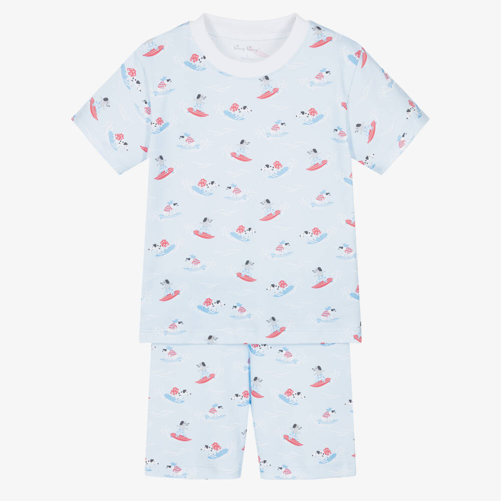 Kissy Kissy-Boys Blue Beach Pups Pima Cotton Pyjamas | Childrensalon