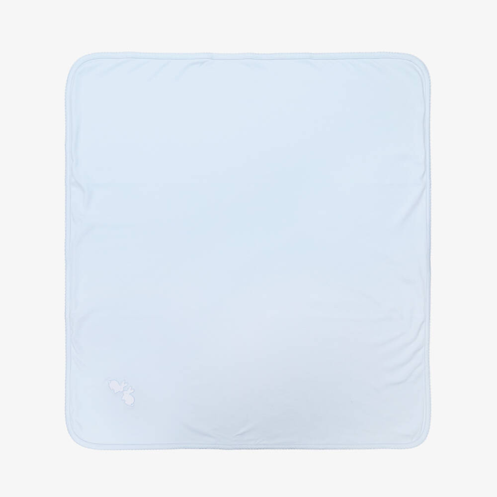 Kissy Kissy-Boys Blue Pima Cotton Blanket | Childrensalon